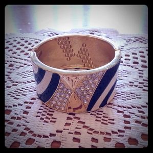 Zebra Enamaled Cuff Bracelet